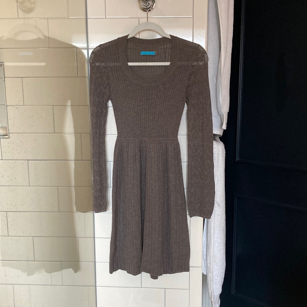 Alice + Olivia brown sweater dress